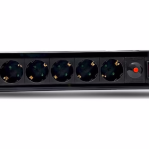 Geyer Πολύπριζο 6 Θέσεων Με Καλώδιο 2m και Διακόπτη Μαύρο (Με προστασία υπερφόρτωσης)