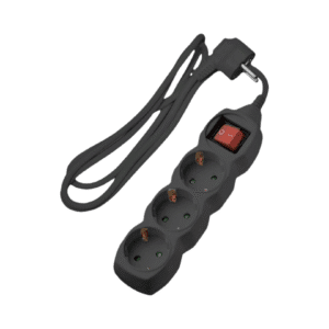 Lucas Πολύπριζο 3 Θέσεων Με Καλώδιο και Διακόπτη Μαύρο