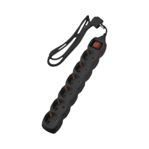 Lucas Πολύπριζο 6 Θέσεων Με Καλώδιο και Διακόπτη Μαύρο