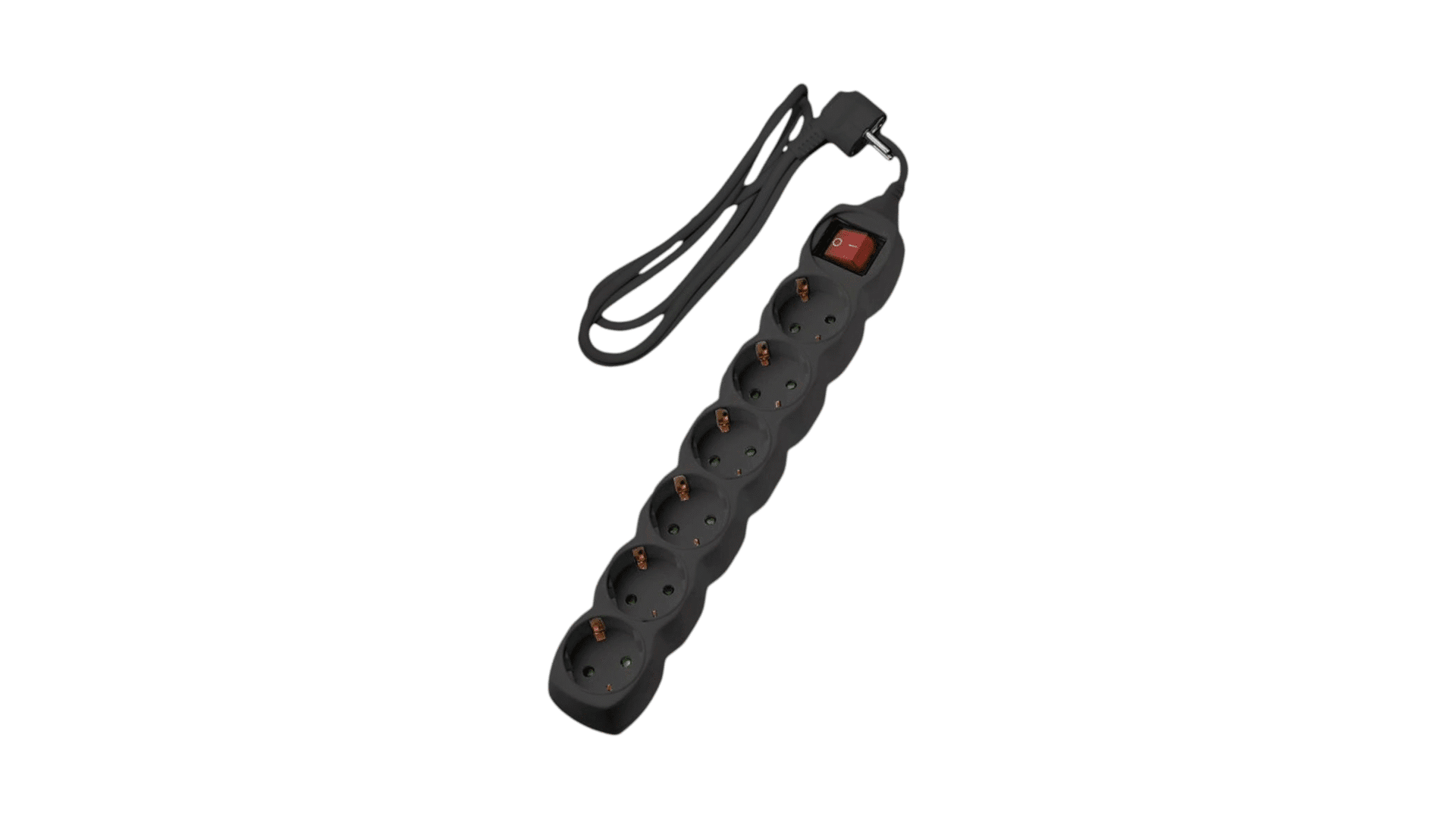 Lucas Πολύπριζο 6 Θέσεων Με Καλώδιο και Διακόπτη Μαύρο