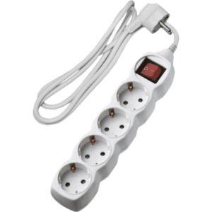 Lucas Πολύπριζο 4 Θέσεων Με Καλώδιο και Διακόπτη Λευκό