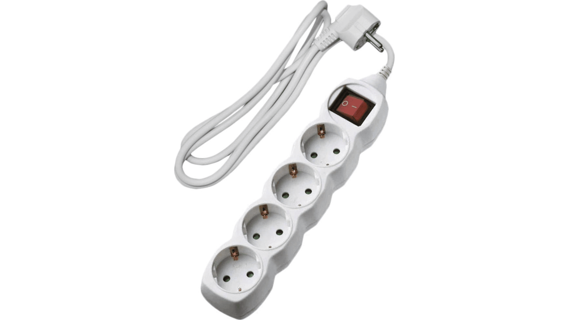 Lucas Πολύπριζο 4 Θέσεων Με Καλώδιο και Διακόπτη Λευκό