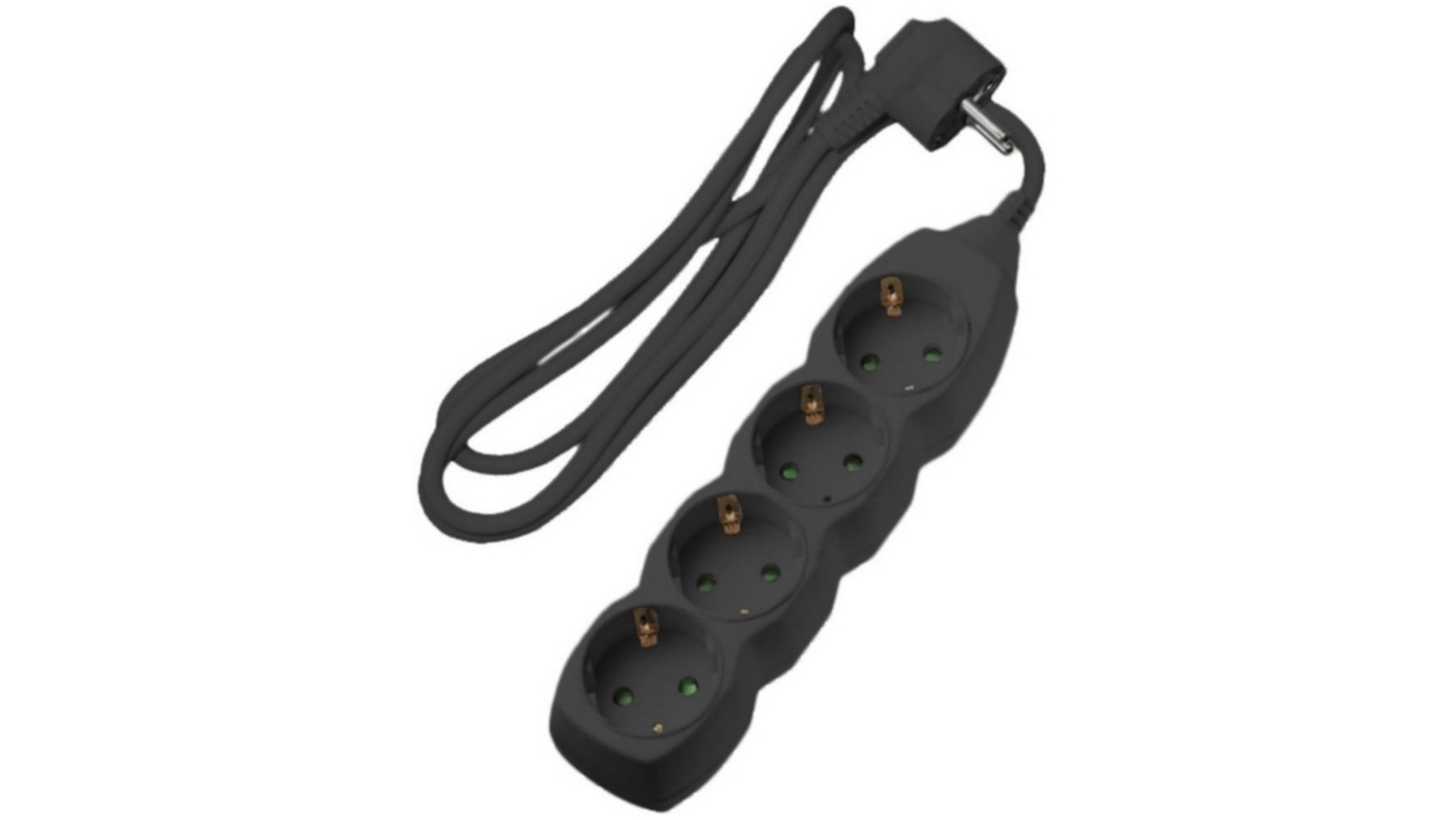 Lucas Πολύπριζο 4 Θέσεων Με Καλώδιο Μαύρο