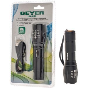 Φακός 5W USB PowerBank 2000mAh Geyer